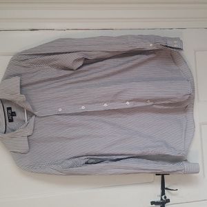 Apt 9 button up grey and white striped shirt - Size M